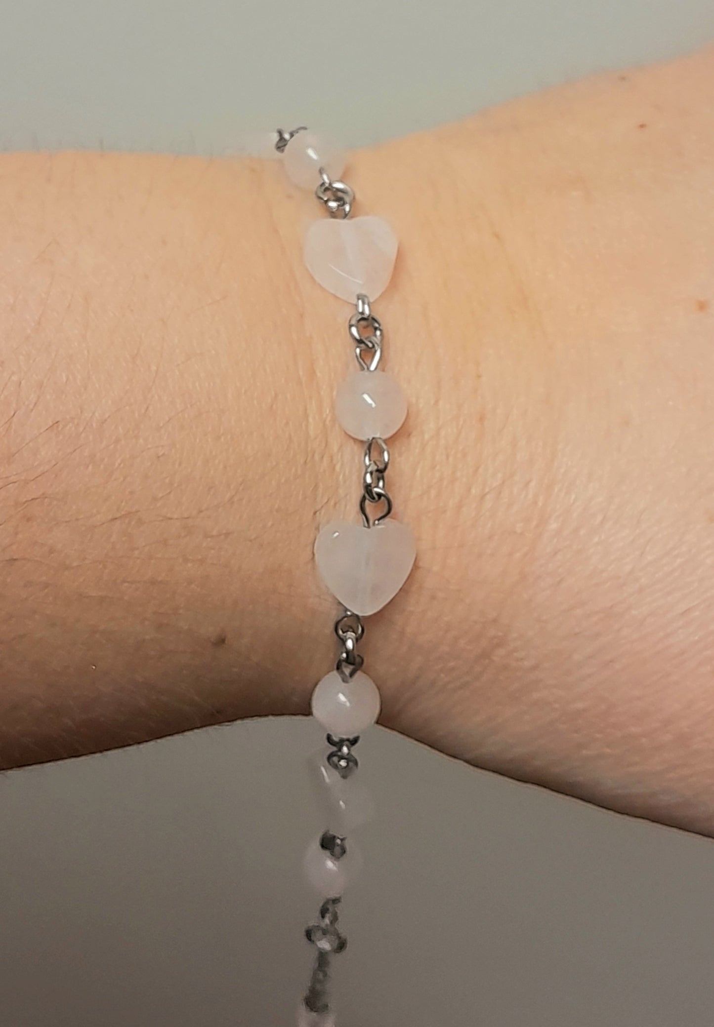 Ensemble coeurs Quartz rose