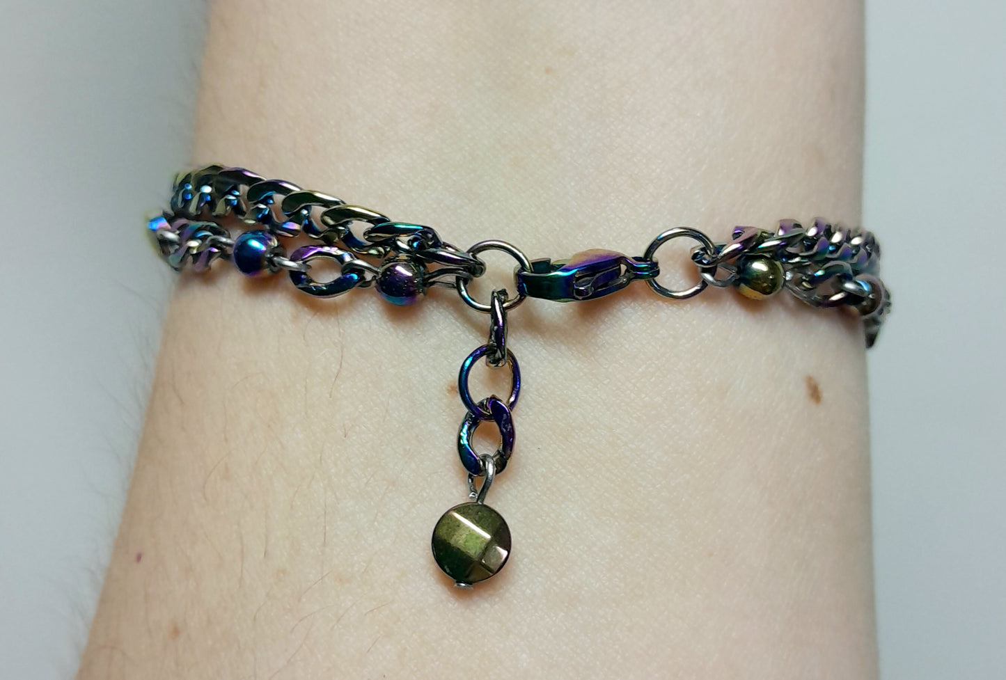 Bracelet double arc-en-ciel