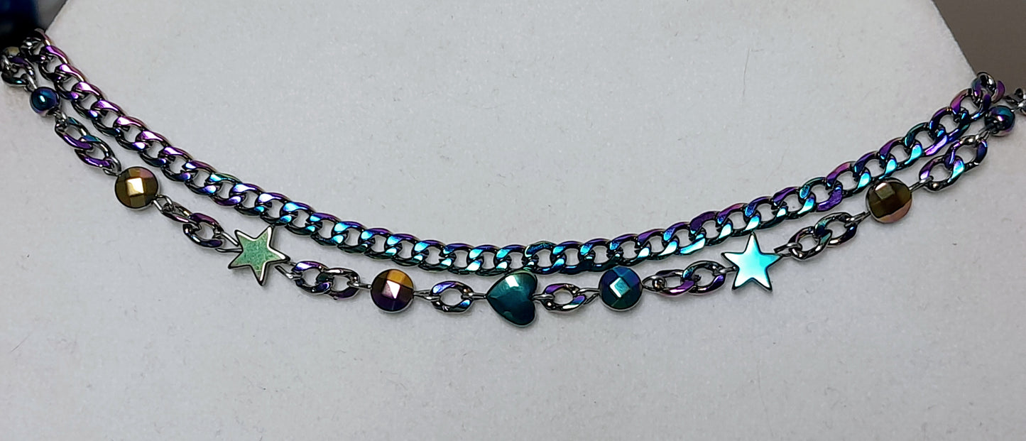 Bracelet double arc-en-ciel