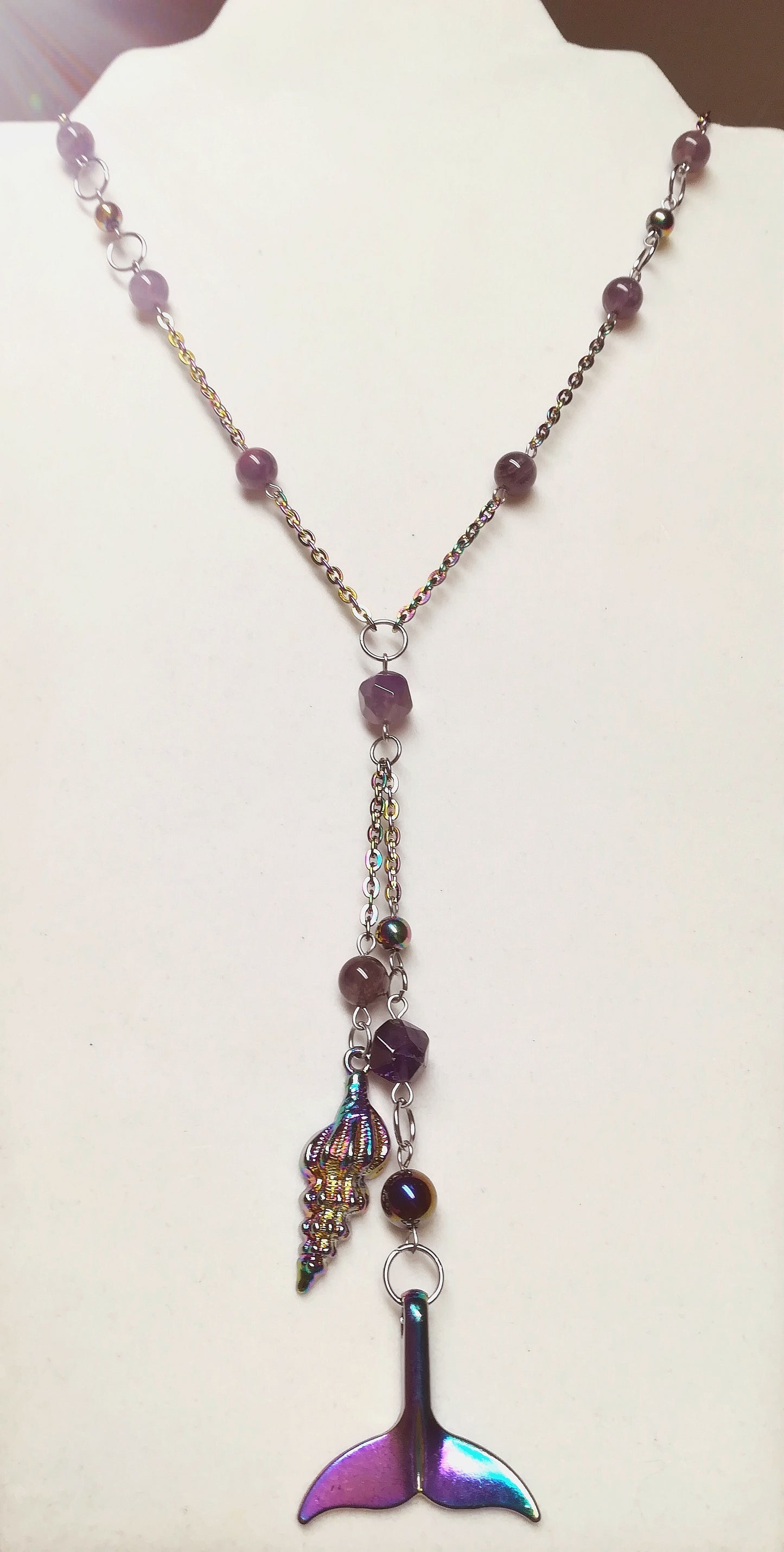 Collier long arc en ciel