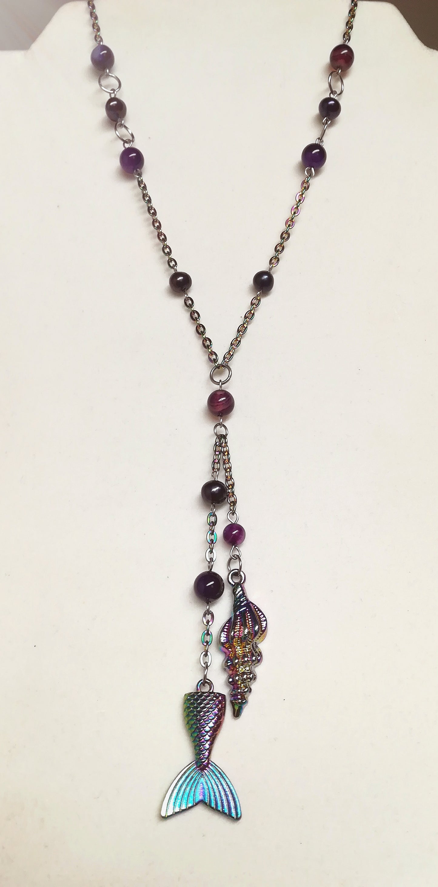 Collier long arc en ciel