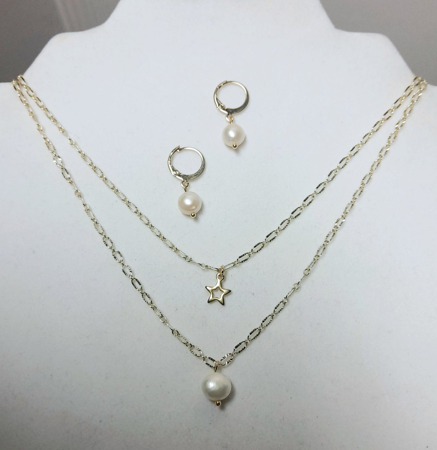 Ensemble prestige Or perles d'eau douce