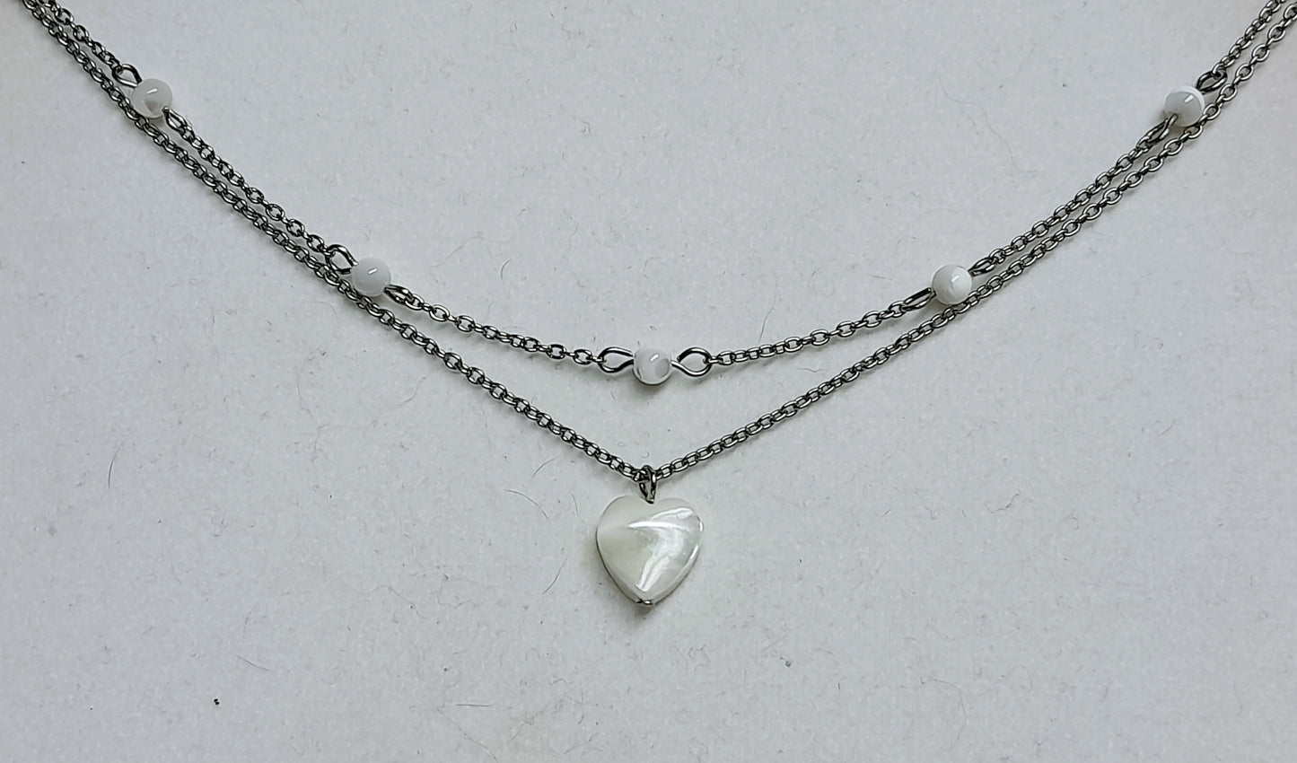 Chevillette coeur Nâcre de perle