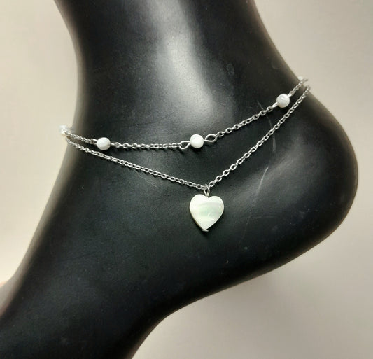 Chevillette coeur Nâcre de perle