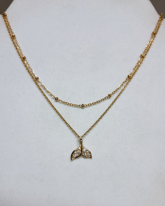 Collier queue de sirène dorée