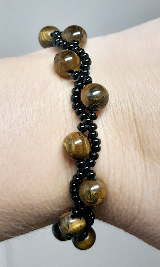 Bracelet tressé Oeil de tigre