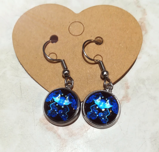 Boucles d'oreilles pendantes gémeaux